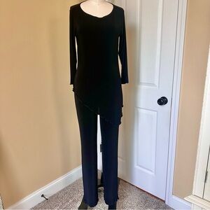 Chico’s Black Travelers Knit Set Long Sleeve Top & Pants Size 0 Tall
